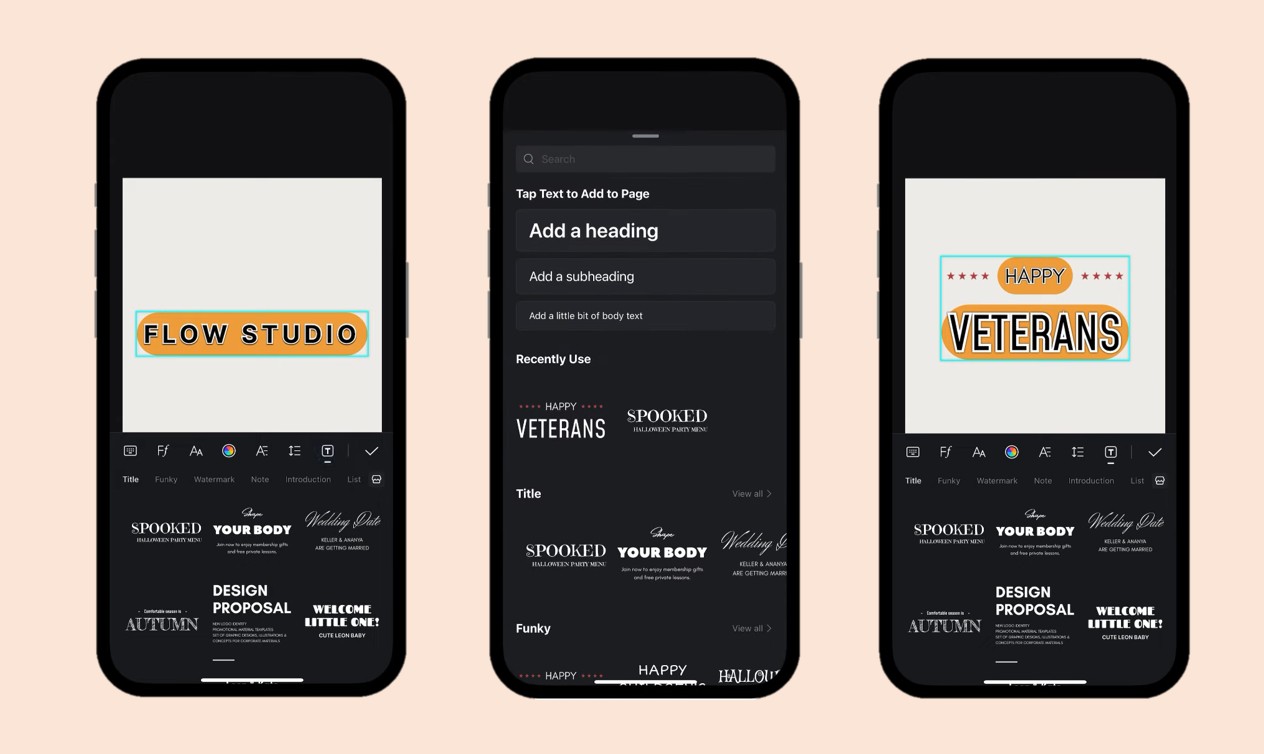 vn video editor Text Templates