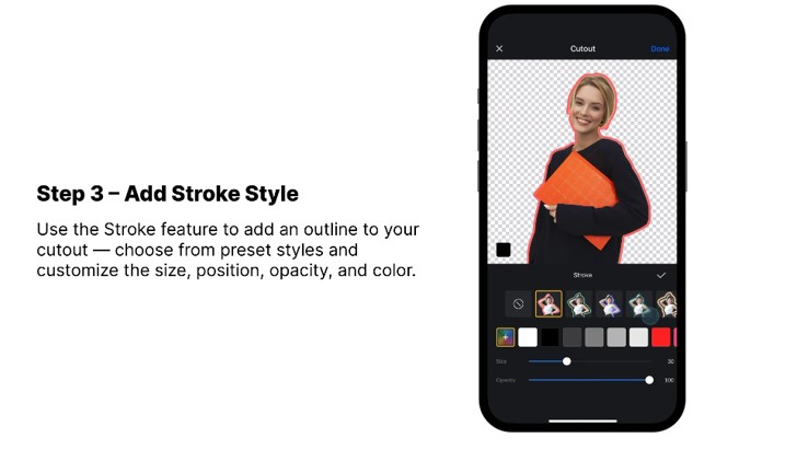 vn video editor add stroke style